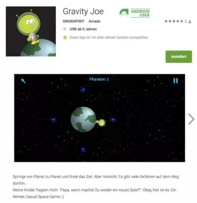 Unser Spiel im Play Store.