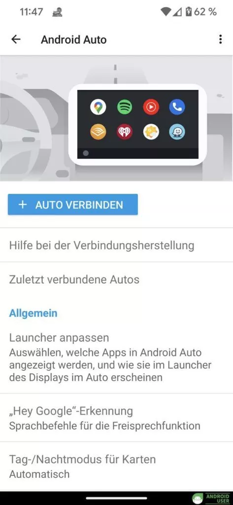 Android Auto vorinstalliert auf einem Pixel 7 Pro