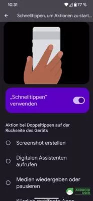 Screenshot per Geste auf dem Pixel Phone