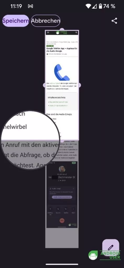 Lupe zu besseren Ansicht der Auswahl