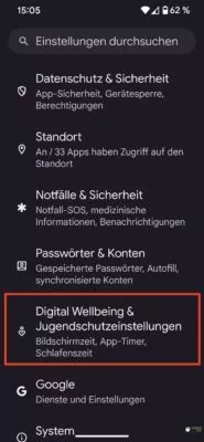Android Bildschirmzeit mit Digital Wellbeing