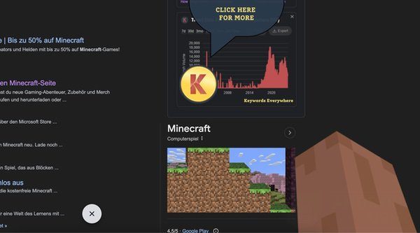Steves Arm erschein im Minecraft Easter Egg