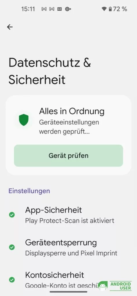 Google Play Protect über die Smartphone Einstellungen aufrufen