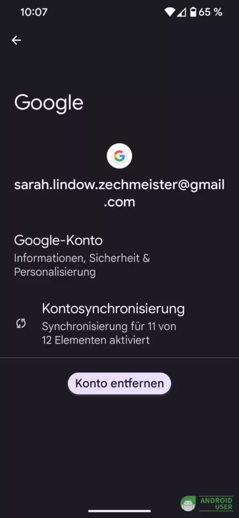 Google Konto vom Handy entfernen mit einem Klick