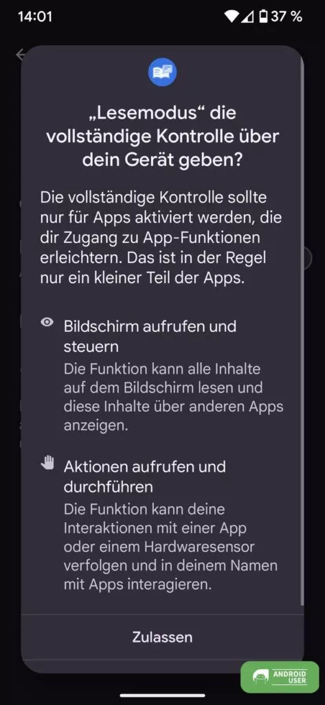 Zugriff zulassen