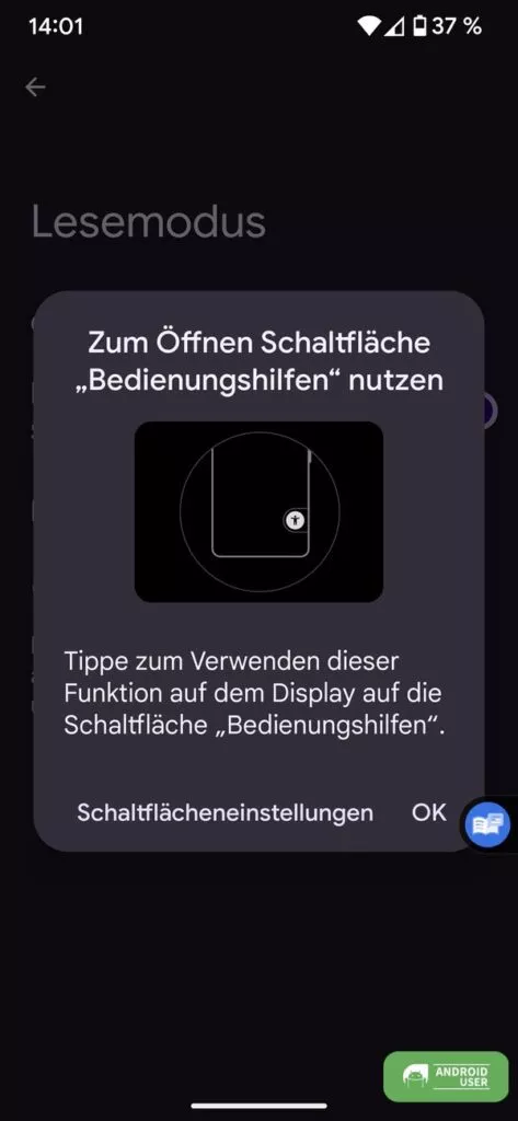 Befehl zum Öffnen des Lesemodus