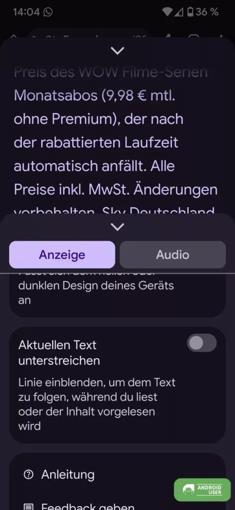 Text lässt sich unterstreichen