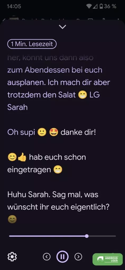 Vorlesen eines Textes