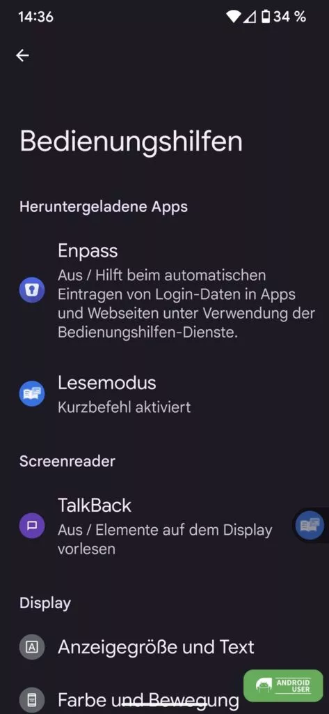 Tippe auf den Lesemodus