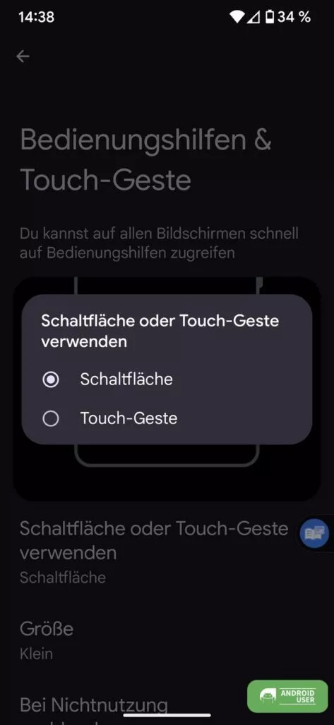 Touch-Geste aktivieren