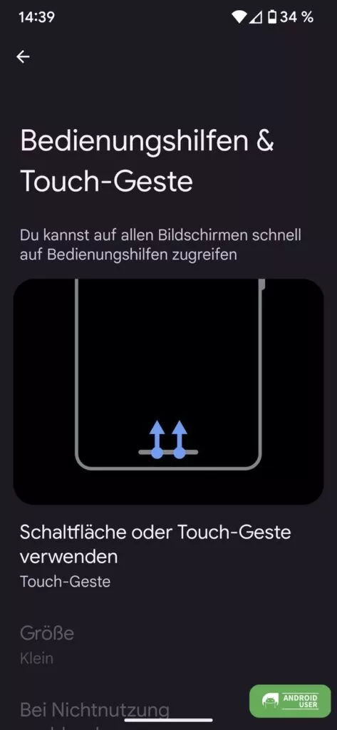 Anzeige der Touch-Geste