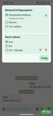 Benachrichtigungston ändern in Threema über einen Einzel-Chat