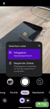 Bild direkt nach der Aufnahme in den gesperrten Ordner verschieben