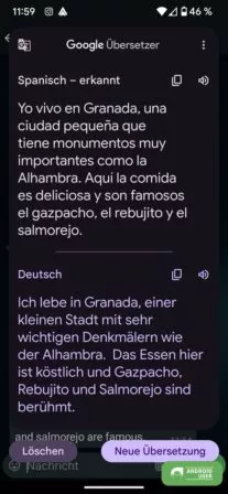 Nachricht wird übersetzt