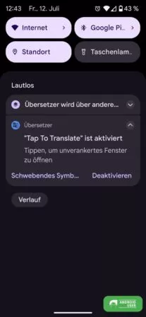 Tap to Translate deaktivieren