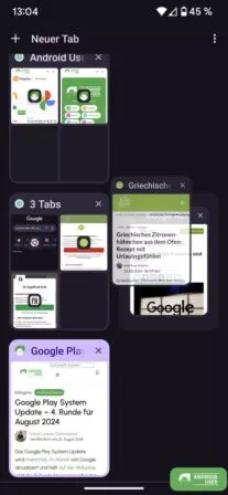 Tabs lassen sich auch per Drag´n´Drop zusammenfassen