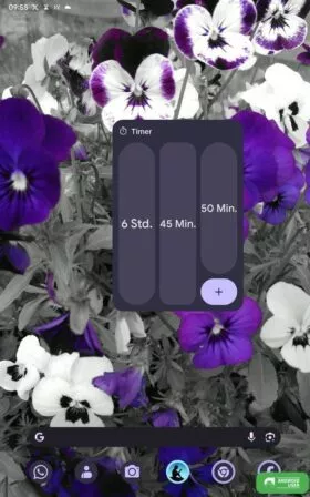 Das Timer Widget der Google Uhr im Hochformat auf dem Pixel Tablet