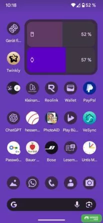 Akku Widget, um den Akkuzustand der verbundenen Geräte zu sehen