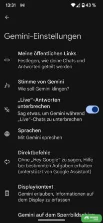 Gemini Live, Antwort unterbrechen