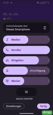 Android 15 neues Lautstärke-Panel