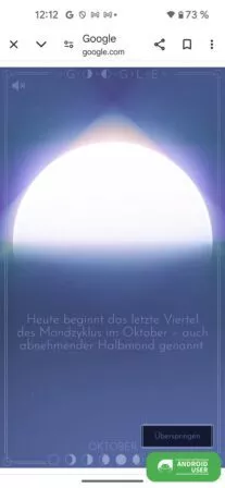 Ein Mondphasen Spiel im Google Doodle