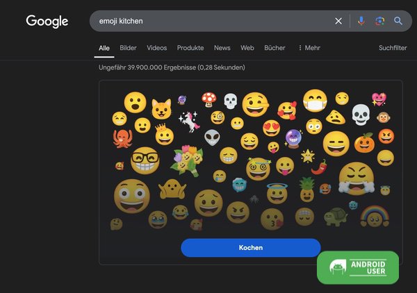 Emoji Kitchen in der Google Websuche