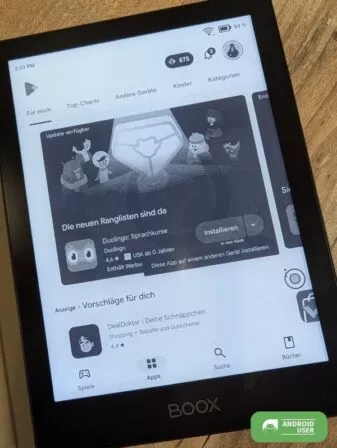 Der Play Store auf dem Onyx Boox Go 6 E Book reader