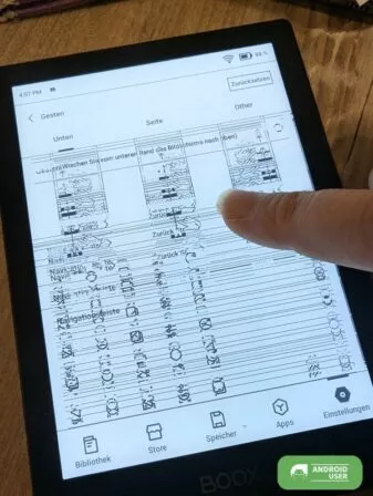 Einstellung der Navigation auf dem Boox Go 6 E book Reader