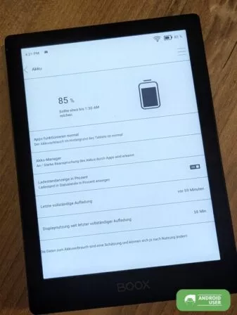 Akkulaufzeit des E Book Reader