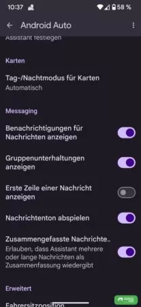 Android Auto Zusammengefasste Nachrichten deaktivieren