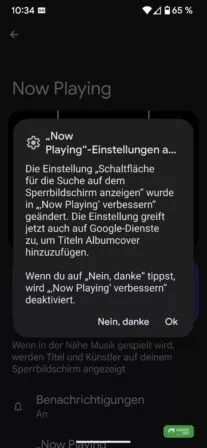 Musik erkennen Now Playing verbessern