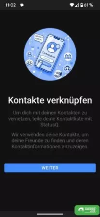 Kontakte verknüpfen in StatusQ Fotos teilen