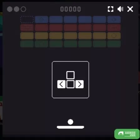 Google Block Breaker wird mit den Pfeiltasten gespielt