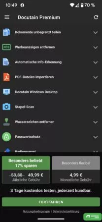 Docutain Premium Funktionen