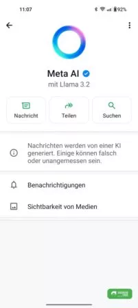Info zu Meta AI in WhatsApp