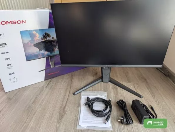Lieferumfang des Thomson 27 Zoll Gaming Monitor
