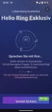 Einige Funktionen sind beim Kauf des Amazfit Helio Ring gratis vorhanden