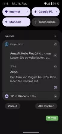 Der Amazfit Helio Ring muss aufgeladen werden