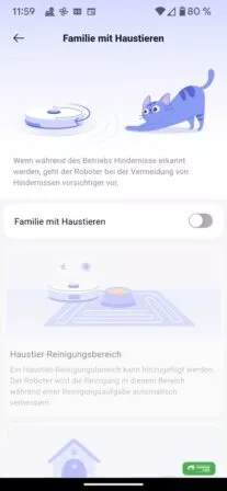 Familie mit Haustieren in der Saugroboter App
