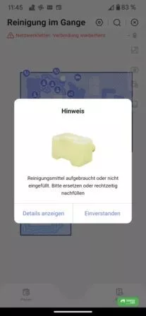 Reinigungskassette in den Saugroboter einsetzen