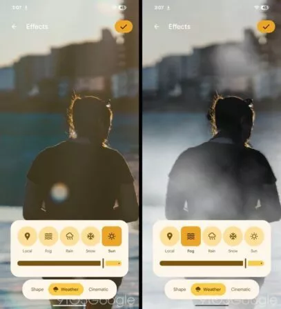 Wettereffekte für Hintergrundbilder in Android 16