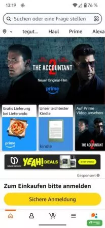 Amazon Haul wird über die Amazon App auf deinem Smartphone aufgerufen