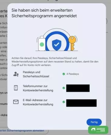 Voraussetzungen für das erweiterte Sicherheitsprogramm für dein Google Konto