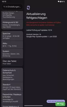 Google Play System Update Fehler