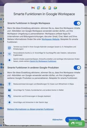 Smarte Funktionen aktivieren in Gmail im Web