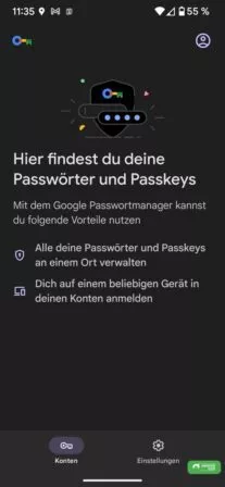 Passwörter verwalten im Google Passwortmanager