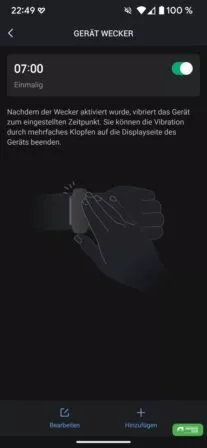 Wecker auf dem Amazfit Helio Strap stellen