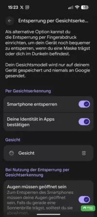 Pixel 10 Pro XL Gesichtsentsperrung