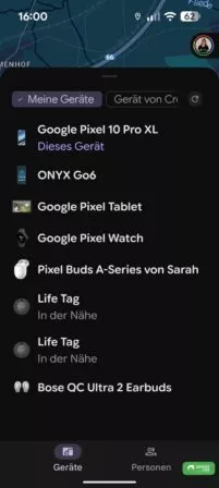 Die Bose sind immer noch in der Geräte Liste enthalten