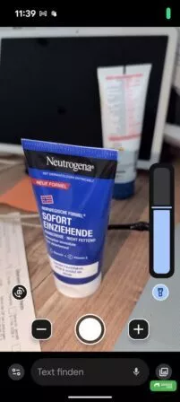 Taschenlampe Helligkeit regeln in der Lupen App Android 16